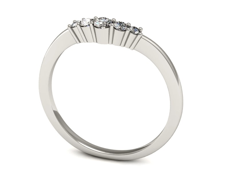 Złoty pierścionek z brylantami białe złoto - P15216b — zdjęcie 3
