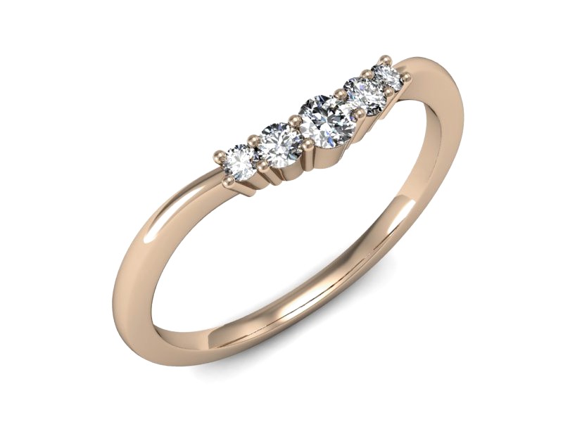 Złoty pierścionek z brylantami różowe złoto - P15216c