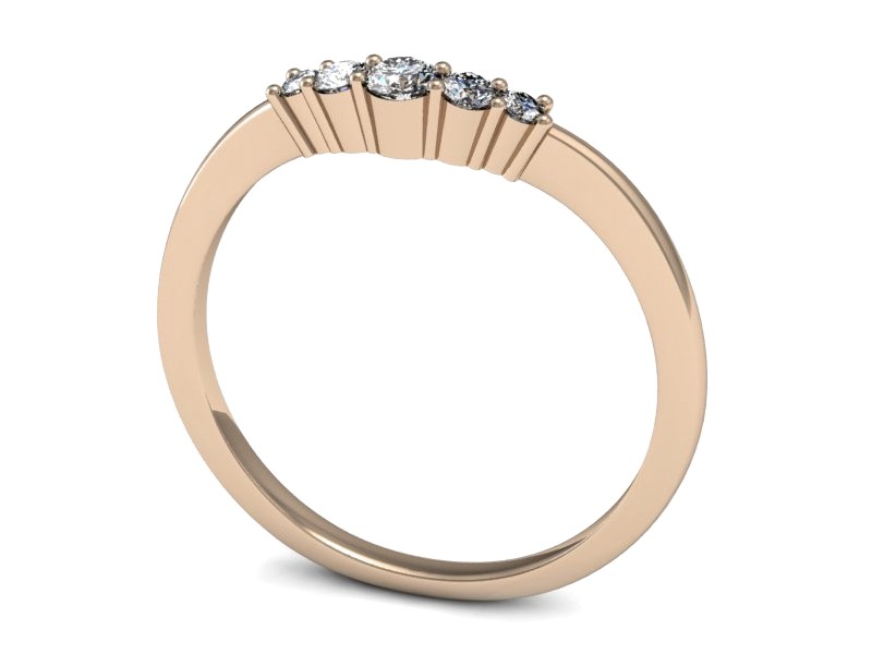 Złoty pierścionek z brylantami różowe złoto - P15216c — zdjęcie 3