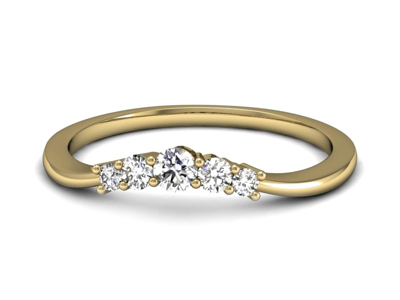 Złoty pierścionek z brylantami żółte złoto - P15216z — zdjęcie 2