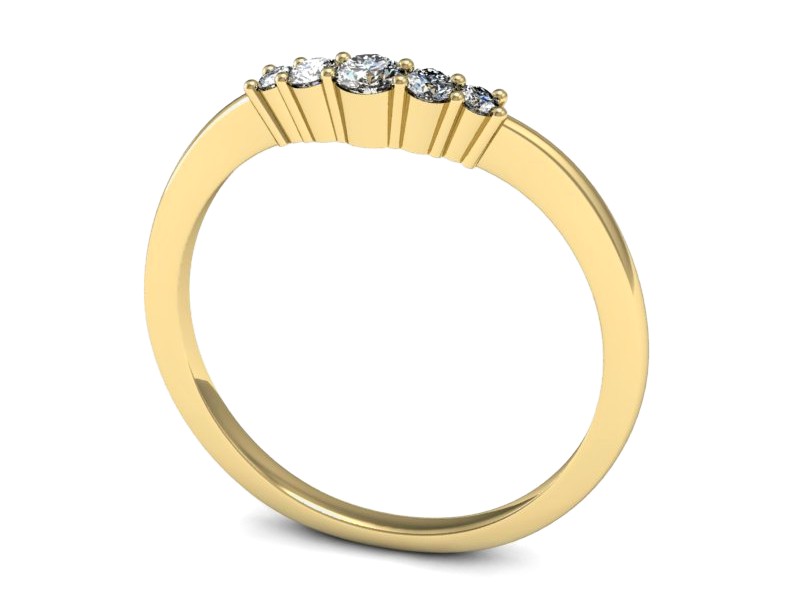 Złoty pierścionek z brylantami żółte złoto - P15216z — zdjęcie 3