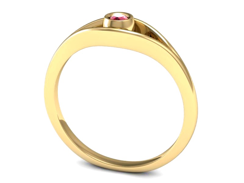 Złoty pierścionek z rubinem żółte złoto - P15217zr — zdjęcie 3