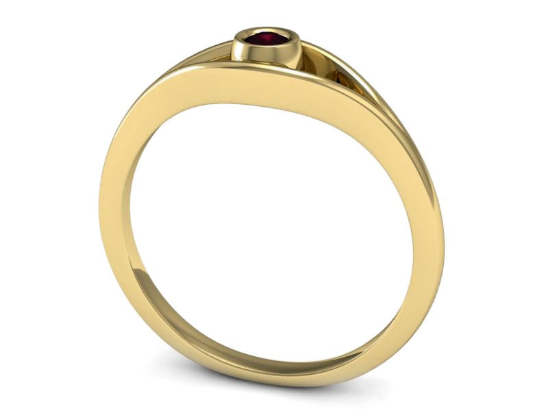 Złoty pierścionek z rubinem żółte złoto - P15217zr2 — zdjęcie 3