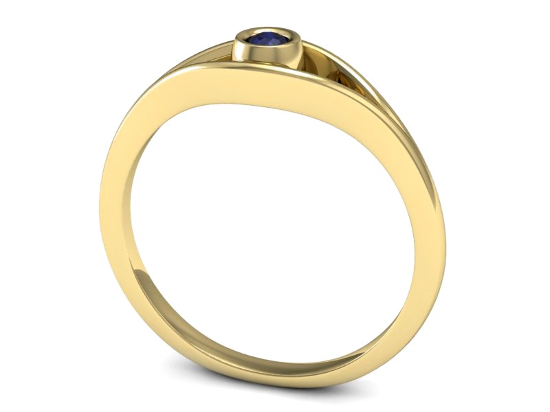 Złoty pierścionek z szafirem żółte złoto szafir - P15217zszc — zdjęcie 3
