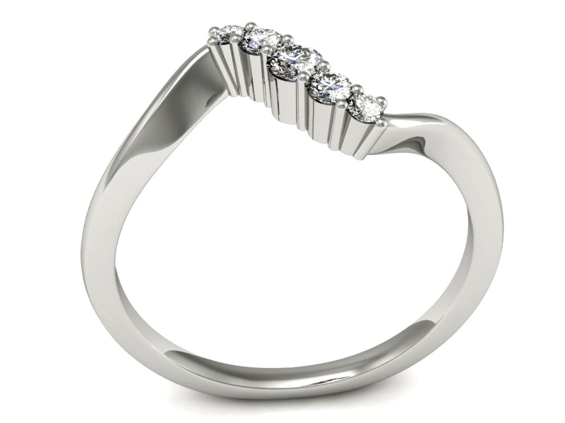 Pierścionek zaręczynowy z brylantami - P15218b — zdjęcie 3