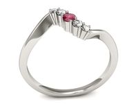 Pierścionek z rubinem białe złoto z brylantami gold 14k - P15218br2- 3