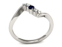 Pierścionek z szafirem białe złoto z brylantami gold 14k - P15218bsz- 3