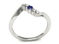 Pierścionek z szafirem białe złoto z brylantami gold 14k - P15218bszc- 3