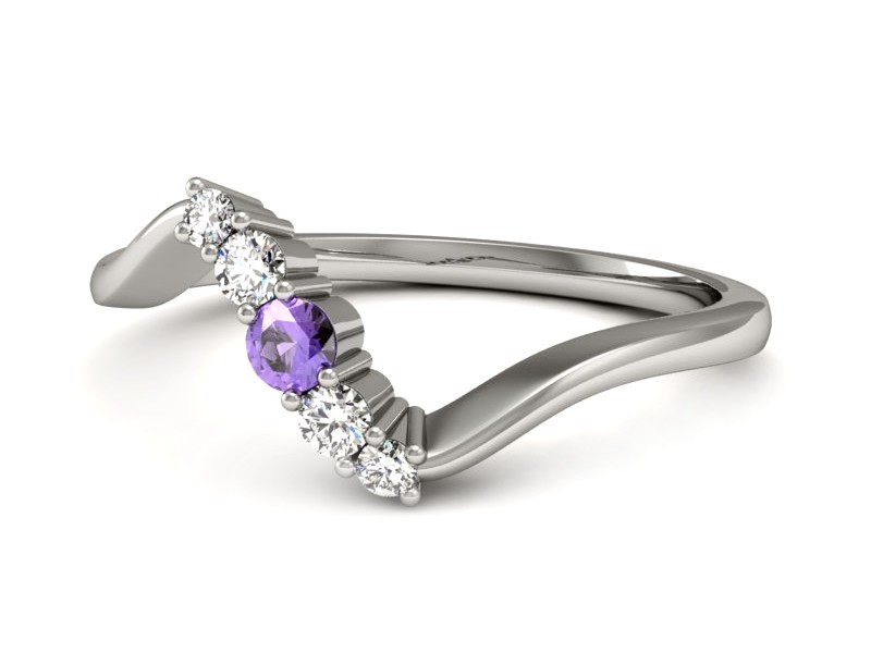 Pierścionek z tanzanitem białe złoto z brylantami - P15218bt — zdjęcie 2