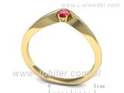 Złoty Pierścionek z rubinem żółte złoto 585 - P15219zr2 - 3