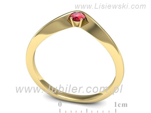 Złoty Pierścionek z rubinem żółte złoto 585 - P15219zr2