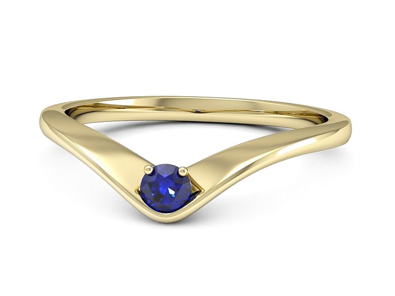 Złoty pierścionek z szafirem żółte złoto szafir - P15219zszc — zdjęcie 3