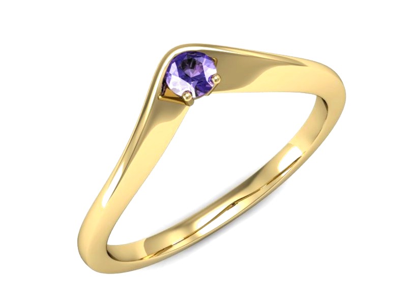 Złoty pierścionek z tanzanitem żółte złoto - P15219zt