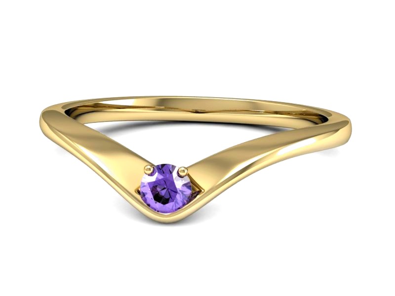 Złoty pierścionek z tanzanitem żółte złoto - P15219zt — zdjęcie 2