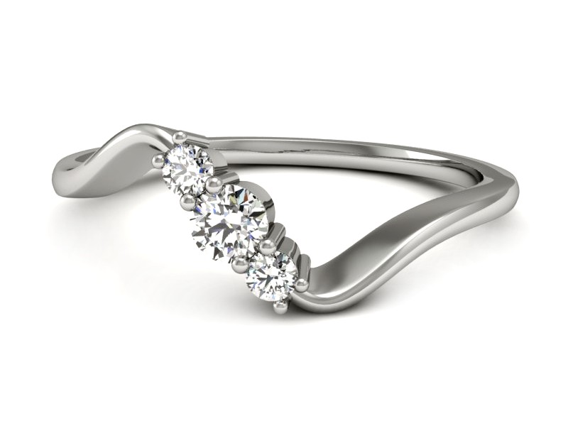 Pierścionek zaręczynowy z brylantami białe złoto - P15221b — zdjęcie 2