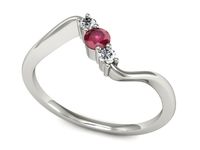 Złoto Pierścionek białe złoto z rubinem i brylantami Au 14k - P15221br2- 3