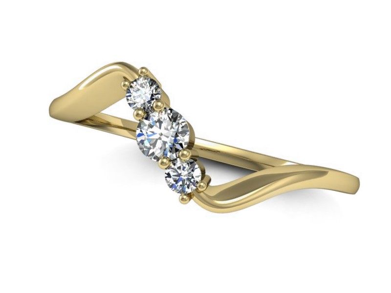 Złoty Pierścionek zaręczynowy z brylantami złoto proba 585 - P15221z