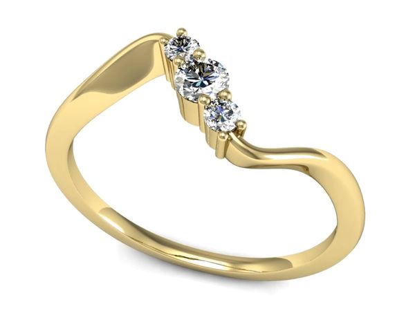 Pierścionek zaręczynowy z brylantami złoto 585 - P15221z