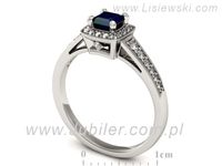 Pierścionek z szafirem białe złoto z brylantami gold 14k - P15224bsz- 3