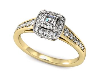 Pierścionek zaręczynowy z diamentami złoto 585 - P15224zb - 1