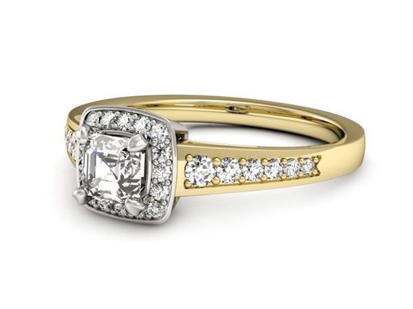 Pierścionek zaręczynowy z diamentami złoto 585 - P15224zb