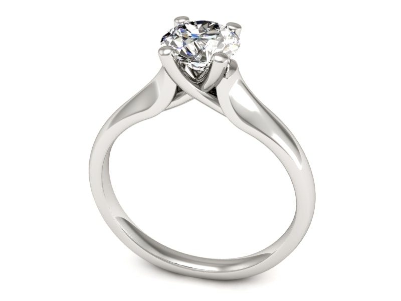 Złoty pierścionek zaręczynowy z diamentem - P15225b — zdjęcie 3