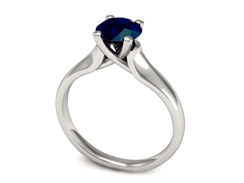 Złoty pierścionek z szafirem białe złoto - p15225bsz — zdjęcie 3