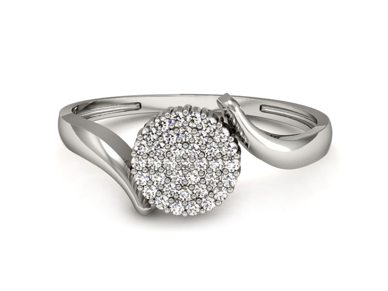 Złoty pierścionek z brylantami białe złoto - P15226b_VS — zdjęcie 2