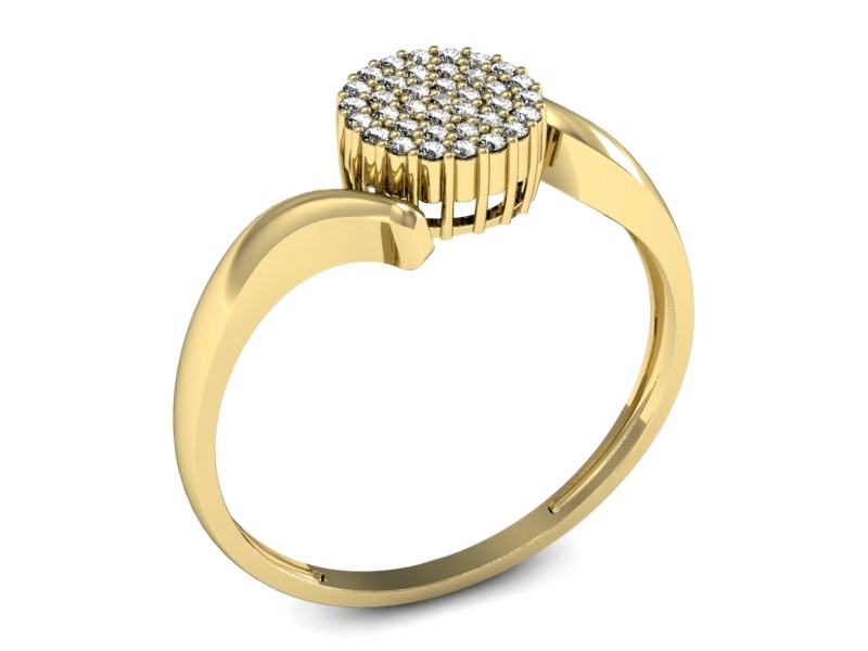 Złoty pierścionek z brylantami żółte złoto - P15226z_Vs — zdjęcie 3