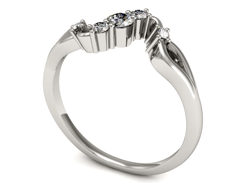 Złoty pierścionek z brylantami białe złoto - p15227b_Vs — zdjęcie 3