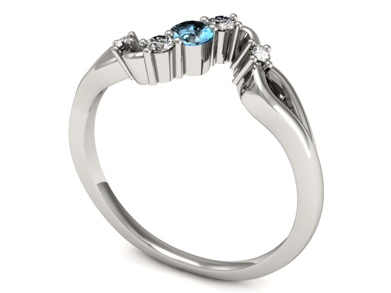 Złoty pierścionek z topazem i brylantami - p15227ba — zdjęcie 3