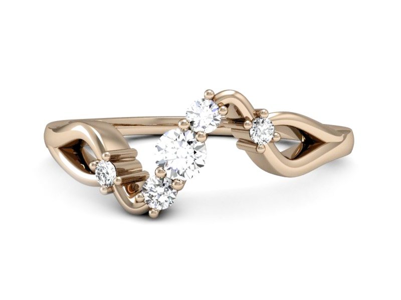 Złoty pierścionek z brylantami różowe złoto - p15227c_P — zdjęcie 2