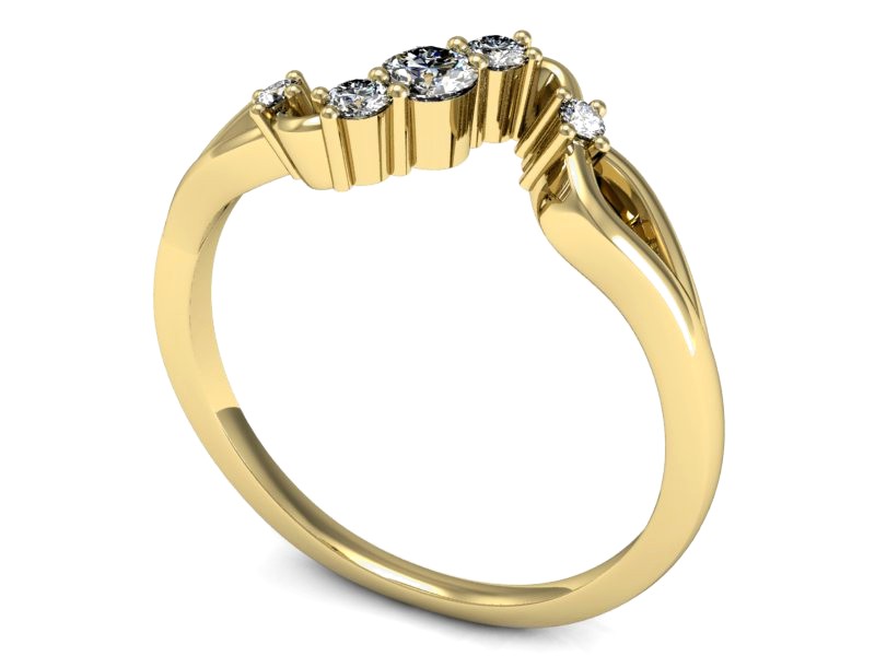 Złoty pierścionek z brylantami żółte złoto - p15227z_VVS1 — zdjęcie 3