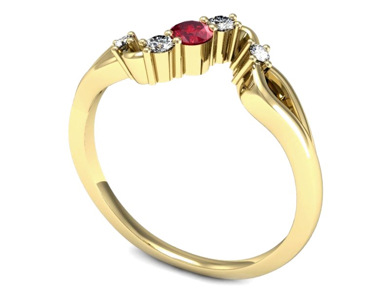 Pierścionek z rubinem i brylantami - p15227zr1 — zdjęcie 3