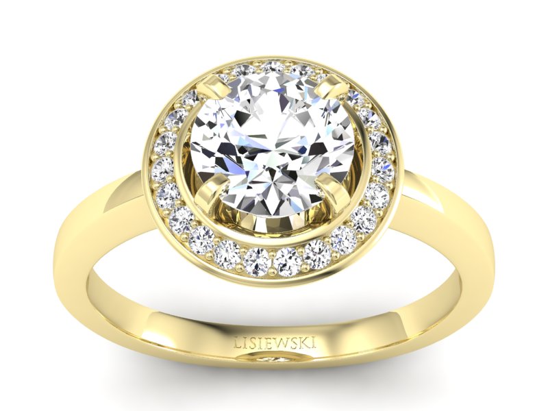 Złoty pierścionek z brylantami żółte złoto - P15228z