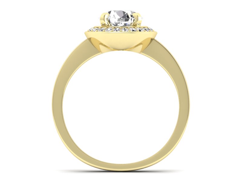 Złoty pierścionek z brylantami żółte złoto - P15228z — zdjęcie 2