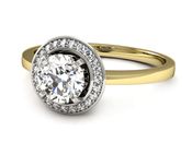 Pierścionek zaręczynowy i brylantami złoto 585 - P15228zb - 2