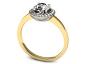 Pierścionek zaręczynowy i brylantami złoto 585 - P15228zb - 3