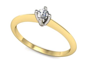 Pierścionek zaręczynowy z brylantem złoto 585 - P15230zb - 1
