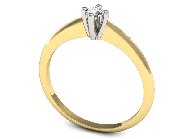 Pierścionek zaręczynowy z brylantem złoto 585 - P15230zb