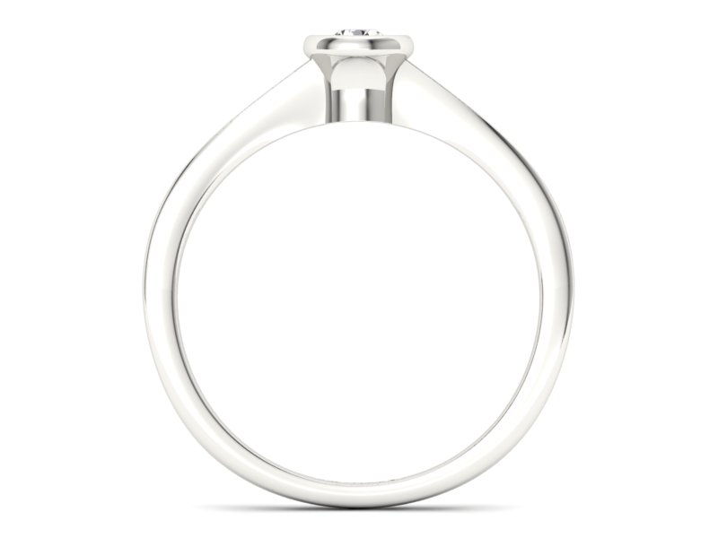 Złoty pierścionek z brylantem białe złoto - P15231b — zdjęcie 2