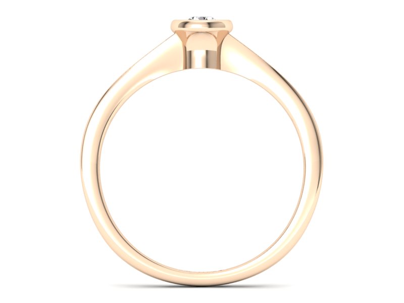 Złoty pierścionek z brylantem różowe złoto - P15231c — zdjęcie 2