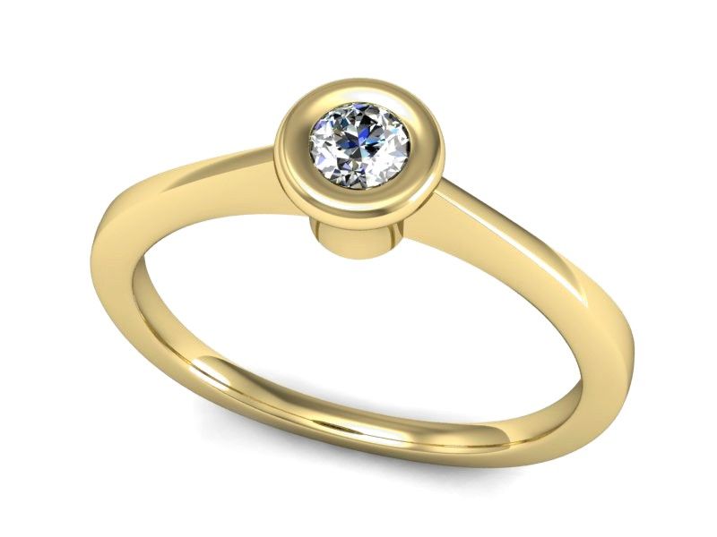 Złoty Pierścionek zaręczynowy z brylantem złoto - P15231z - 1