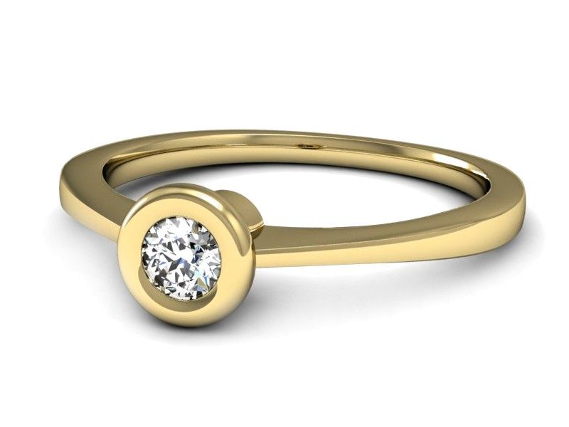 Złoty Pierścionek zaręczynowy z brylantem złoto - P15231z - 2