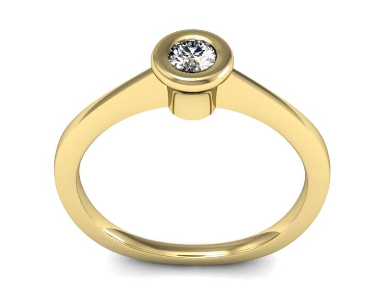 Złoty Pierścionek zaręczynowy z brylantem złoto - P15231z - 3