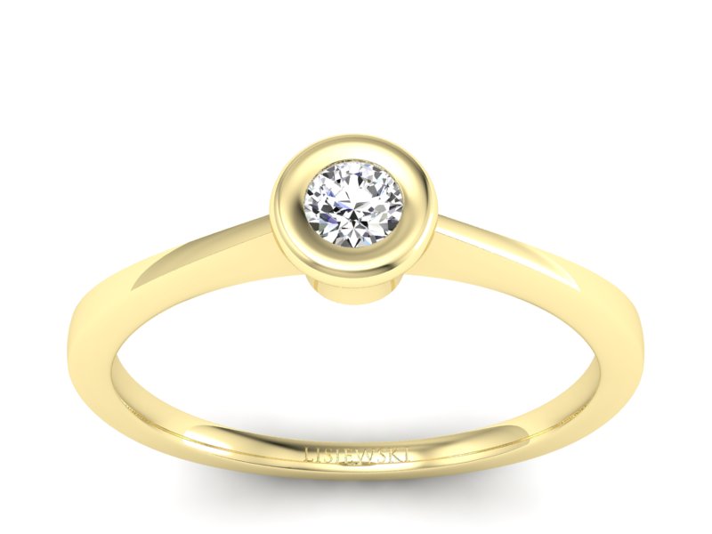 Złoty pierścionek zaręczynowy z brylantem - P15231z
