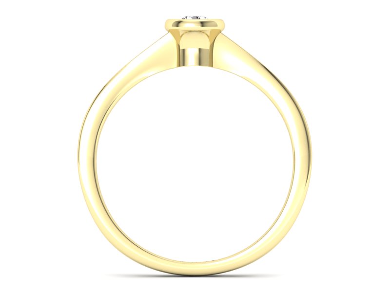 Złoty pierścionek zaręczynowy z brylantem - P15231z — zdjęcie 2