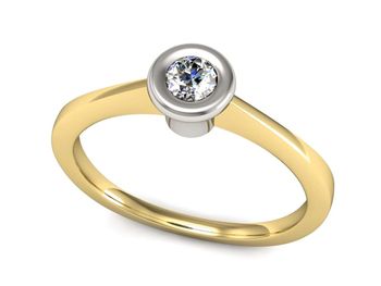 Pierścionek zaręczynowy z diamentem złoto 585 - P15231zb - 1