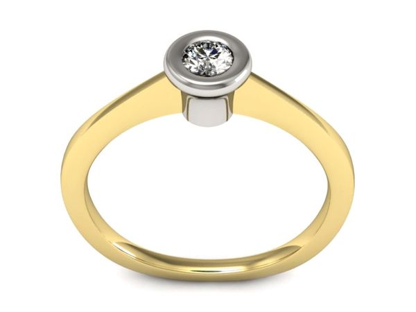 Pierścionek zaręczynowy z diamentem złoto 585 - P15231zb