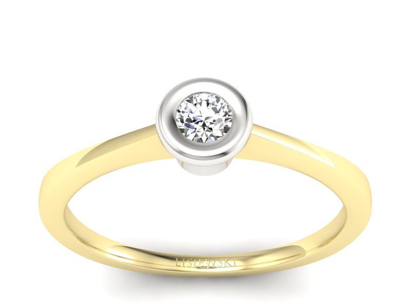 Złoty pierścionek zaręczynowy z diamentem - P15231zb